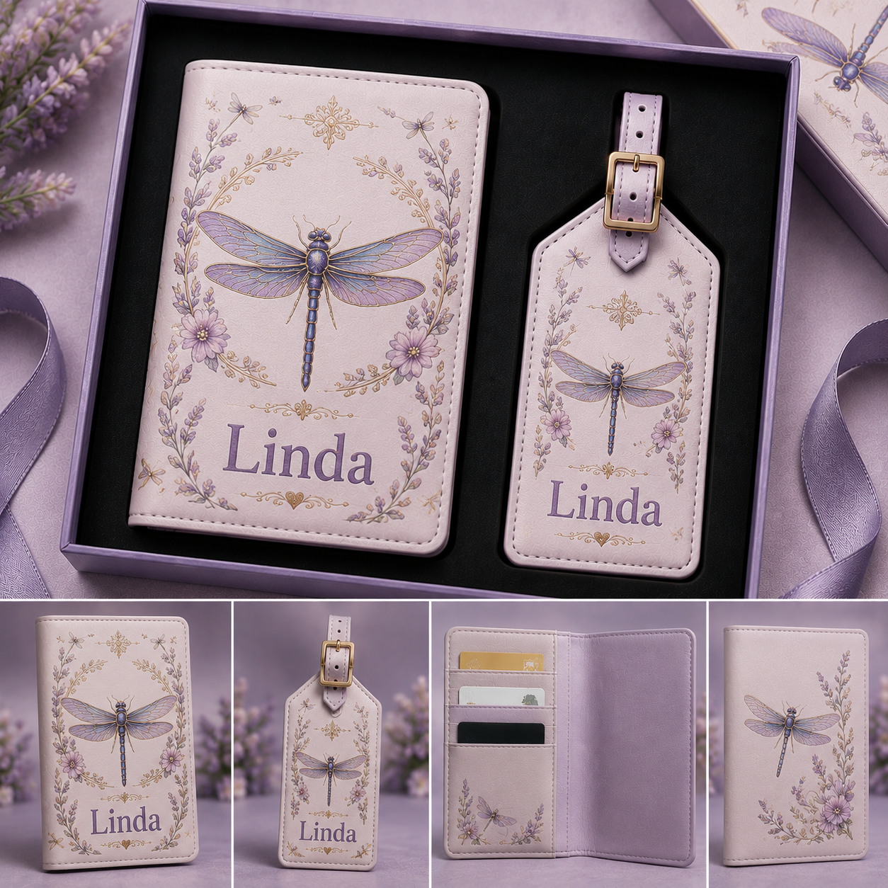 ✈️Personalized Travel Wallet and Luggage Tag Set – Personalized Gift for Her🎁