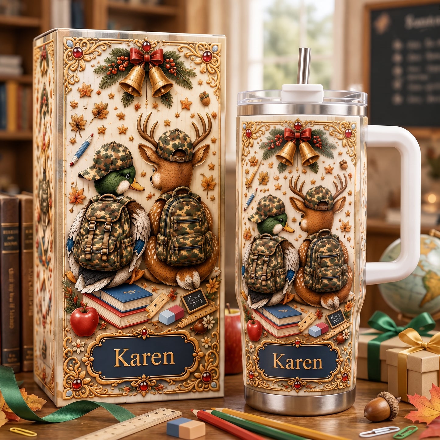 Personalized Cute Duck And Deer Tumbler For Students