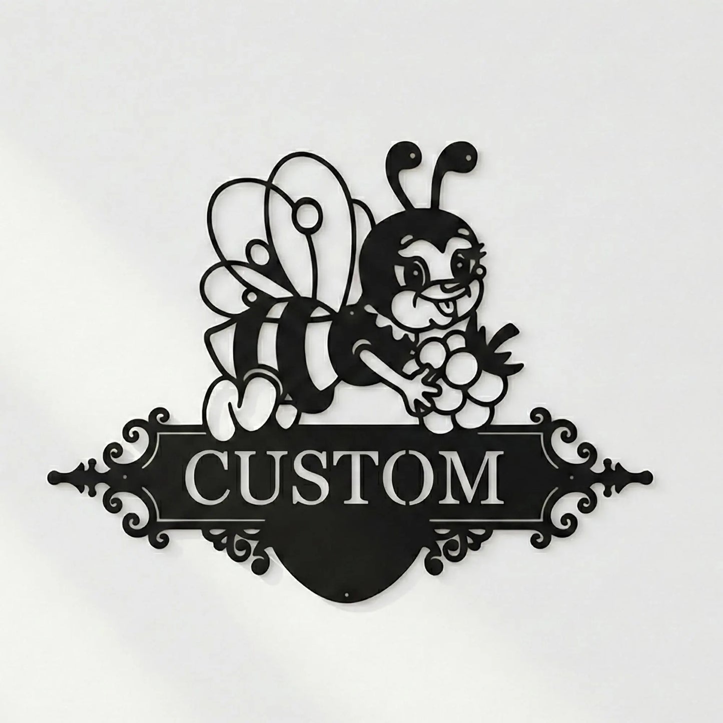 Custom Bee Metal Address Sign