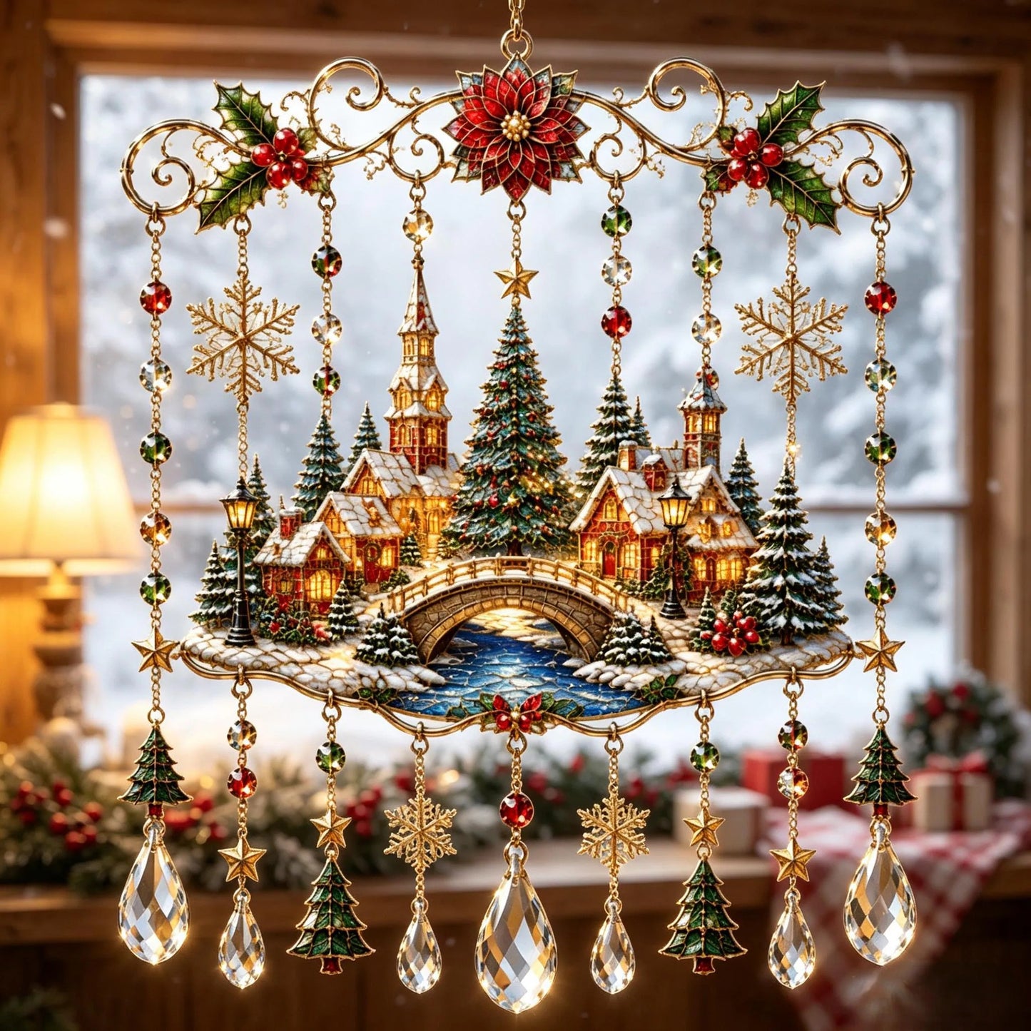 Christmas-Themed Crystal Wind Chimes