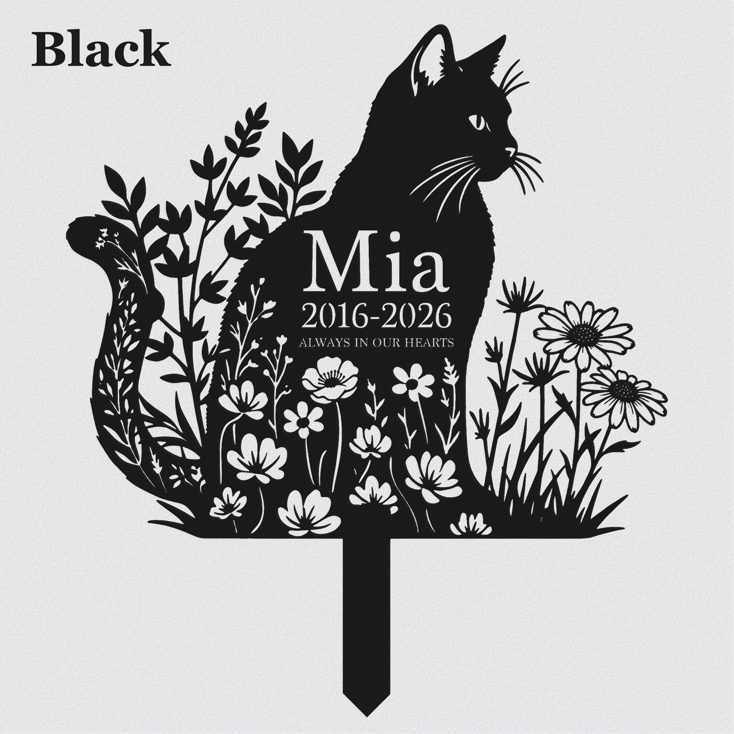 Personalized Cat Memorial Garden Stake