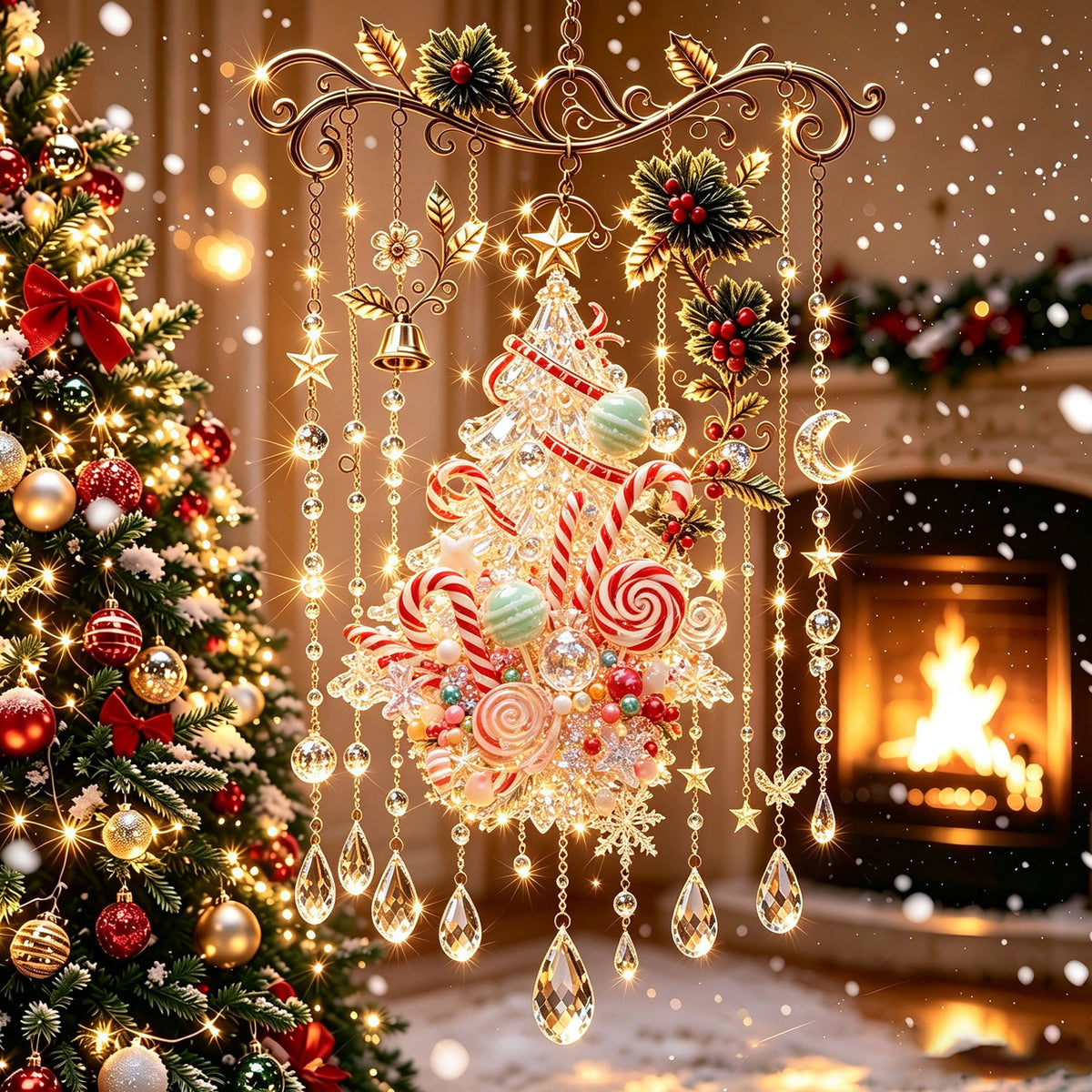 ✨ Christmas Theme Crystal Wind Chime