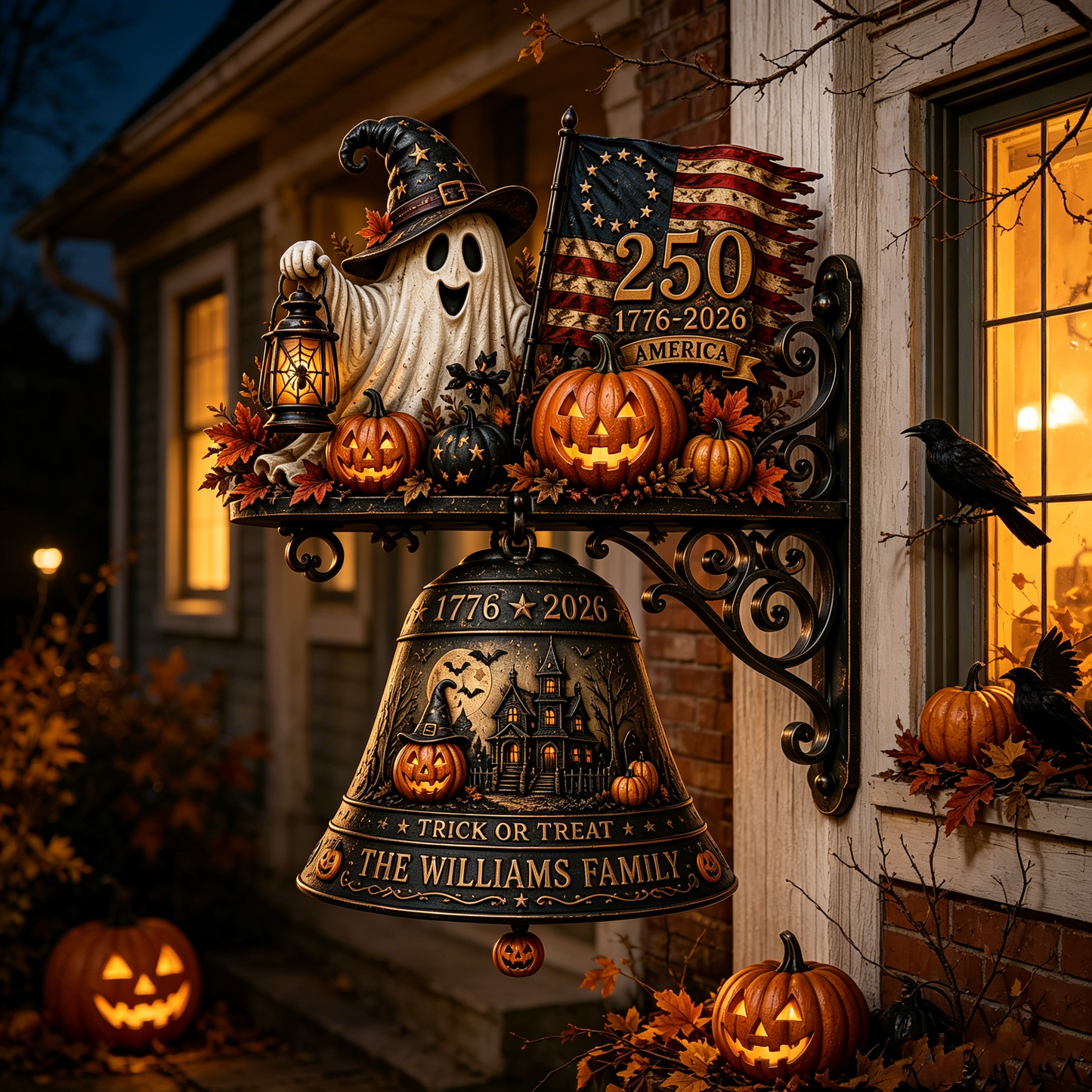 Personalized Halloween&250th Anniversary Metal Wall Doorbell