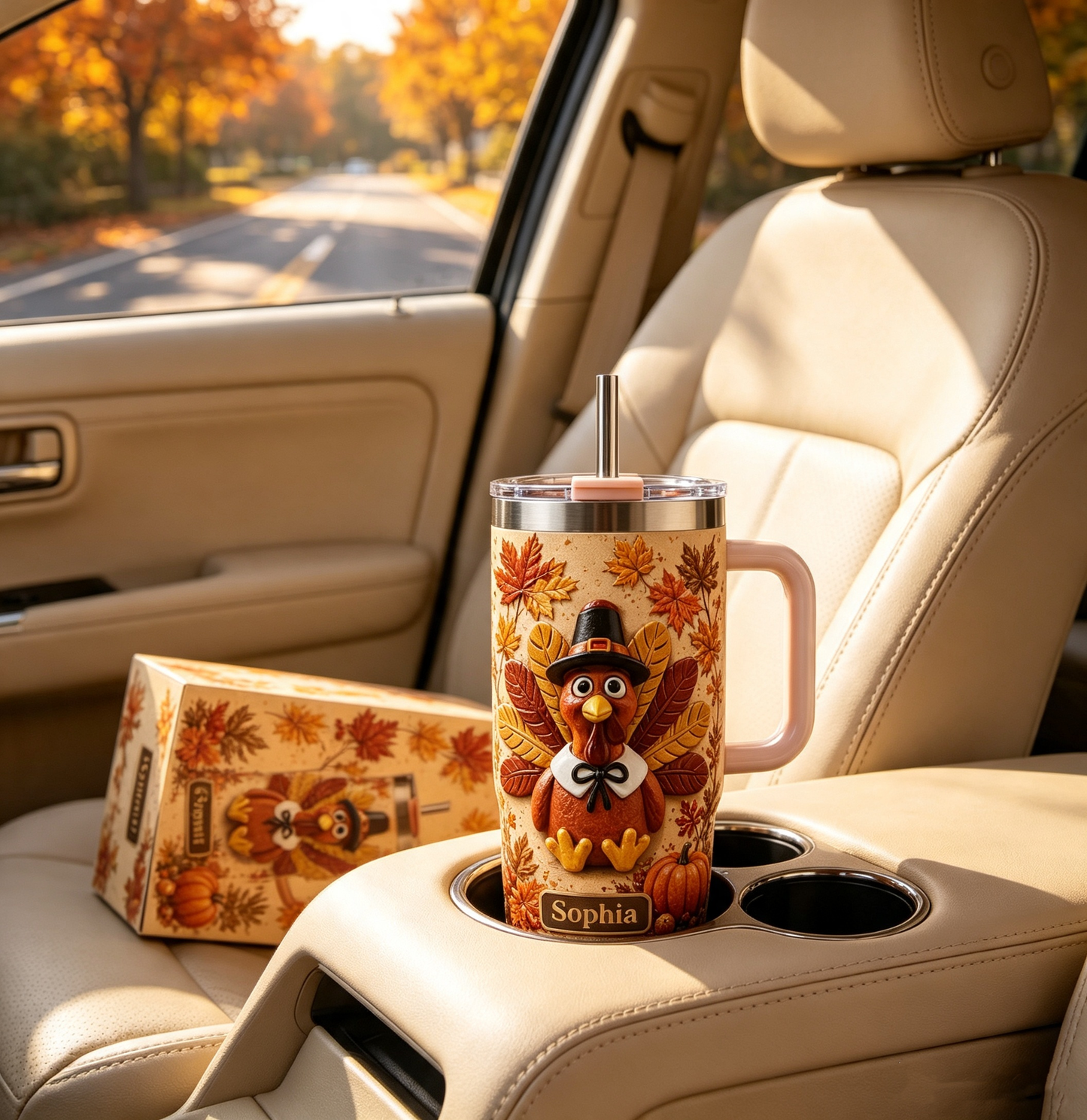 🦃 Personalized Thanksgiving Turkey Tumbler - Gift Cup For Her