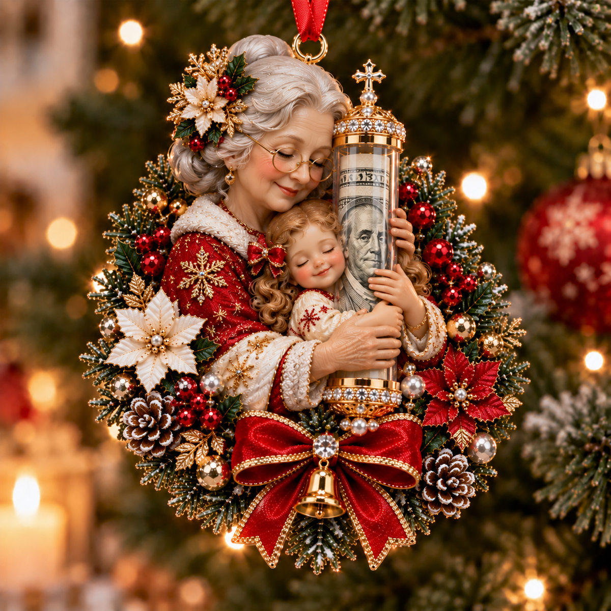 🎁Christmas Cute Animal Cash Gift Ornament – Holiday Tree Decoration🎄💵