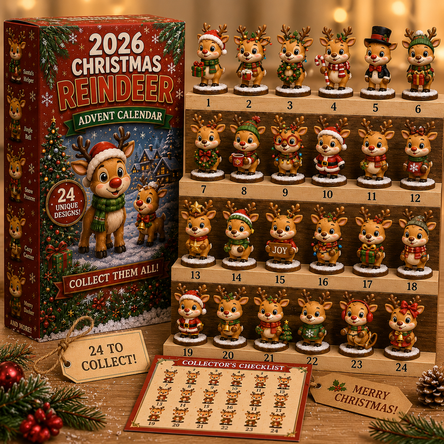 🦌 2026 Christmas Reindeer Advent Calendar — A Collectible Holiday Display Set