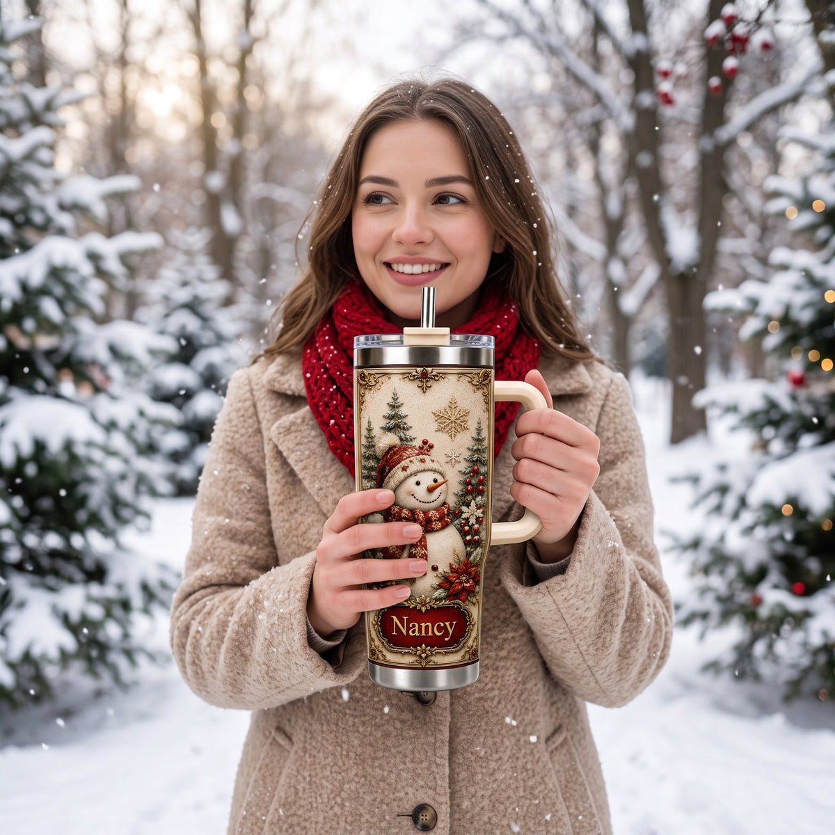 Personalized Snowman Christmas Tumbler