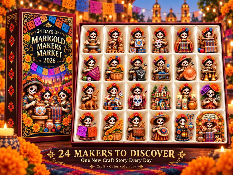 🔥24 Days of Handcrafted Tradition — Día de Muertos Marigold Makers Market Advent Calendar 2026