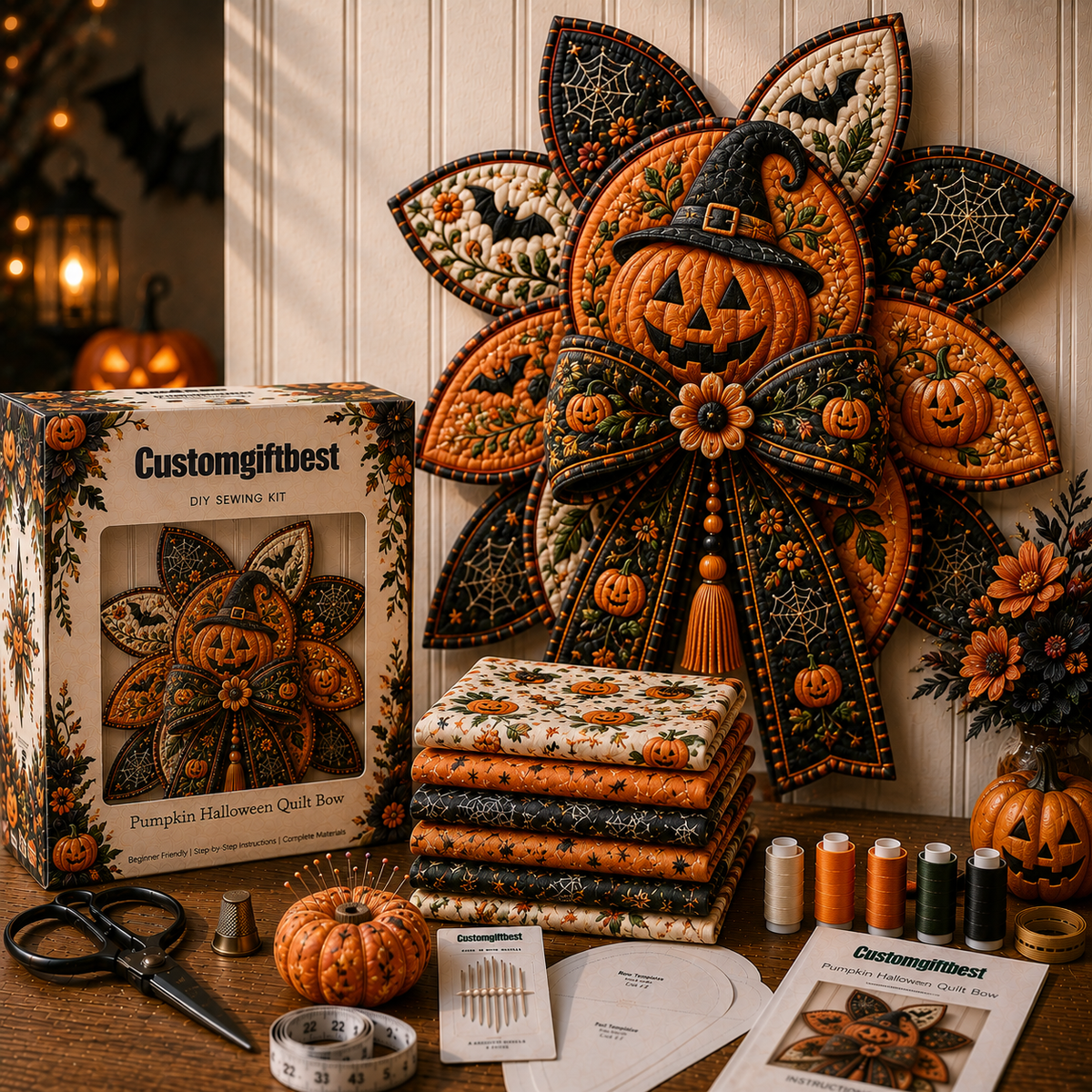 Halloween Quilt Bow DIY Sewing Kit