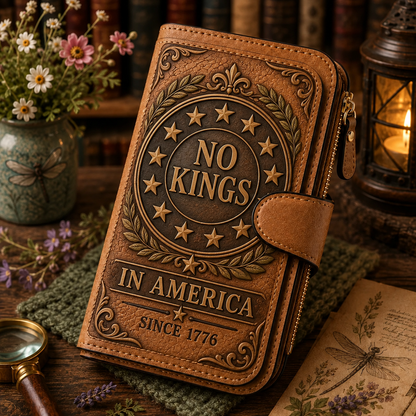🦅 NO KINGS IN AMERICA Vintage Americana Wallet