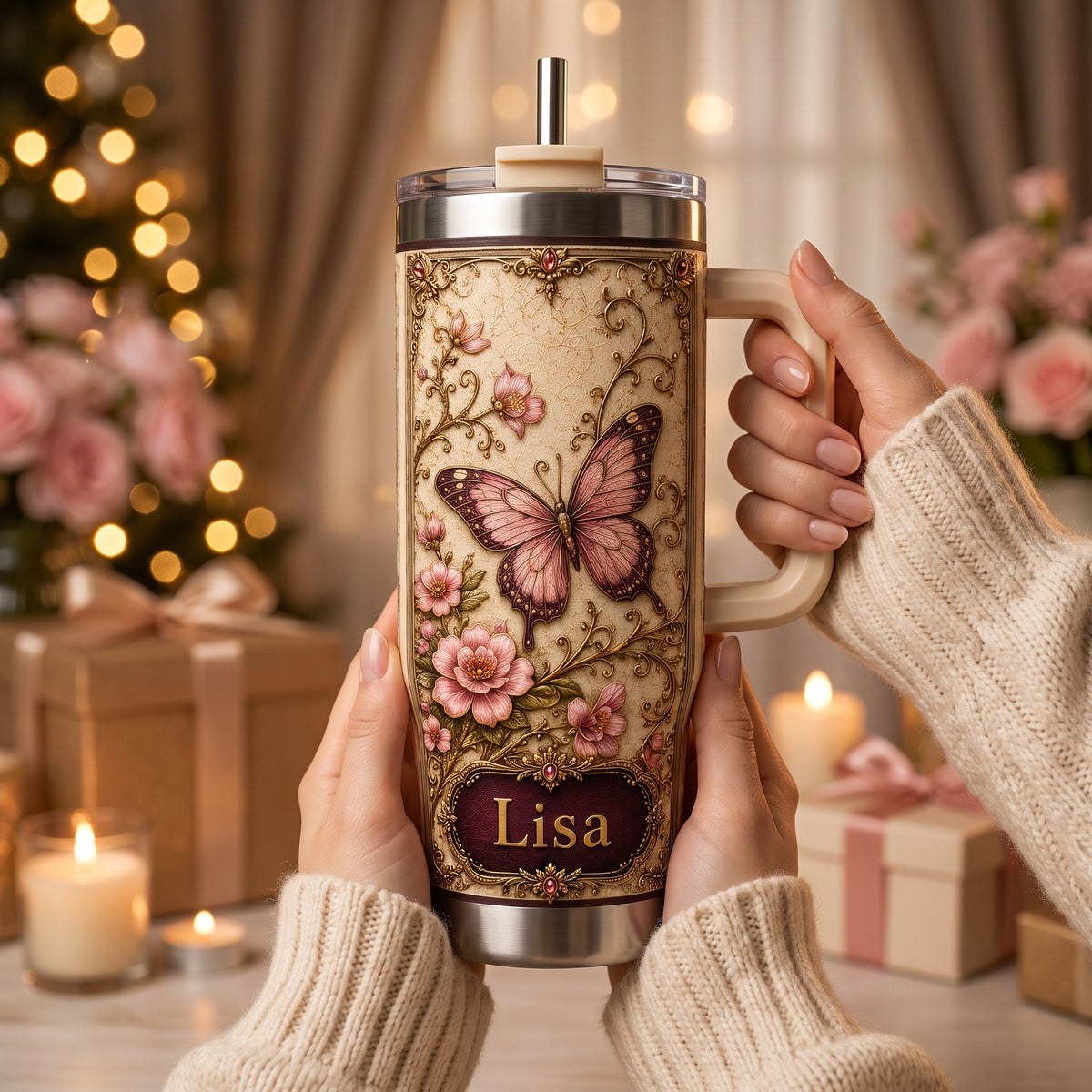 Personalized Butterfly Tumbler Gift For Women🦋