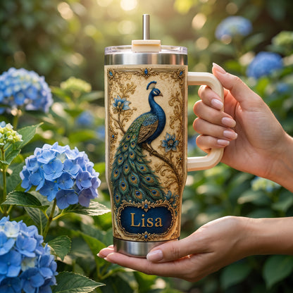 Luxury Peacock Personalized Tumbler Gift For Her🦚