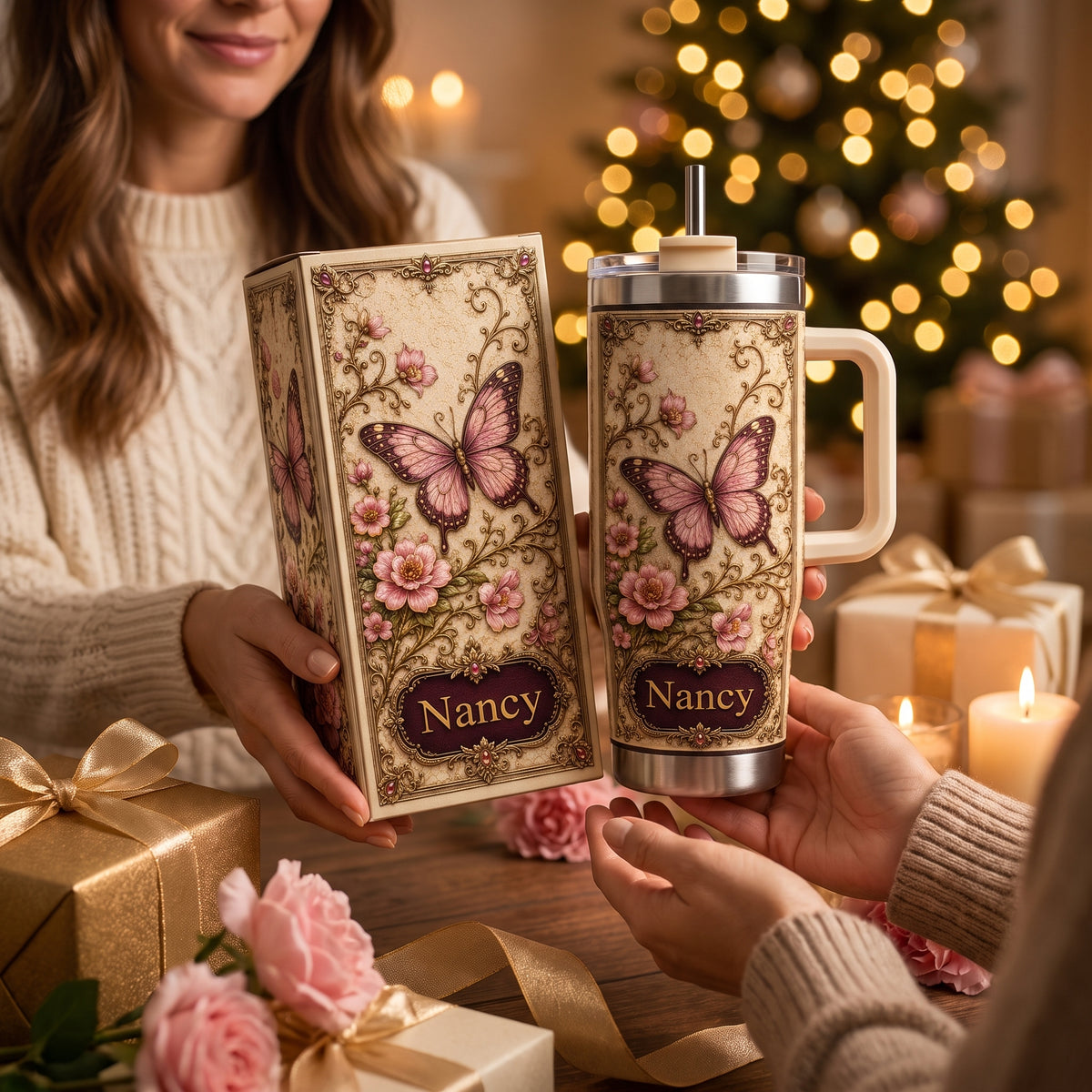Personalized Butterfly Tumbler Gift For Women🦋