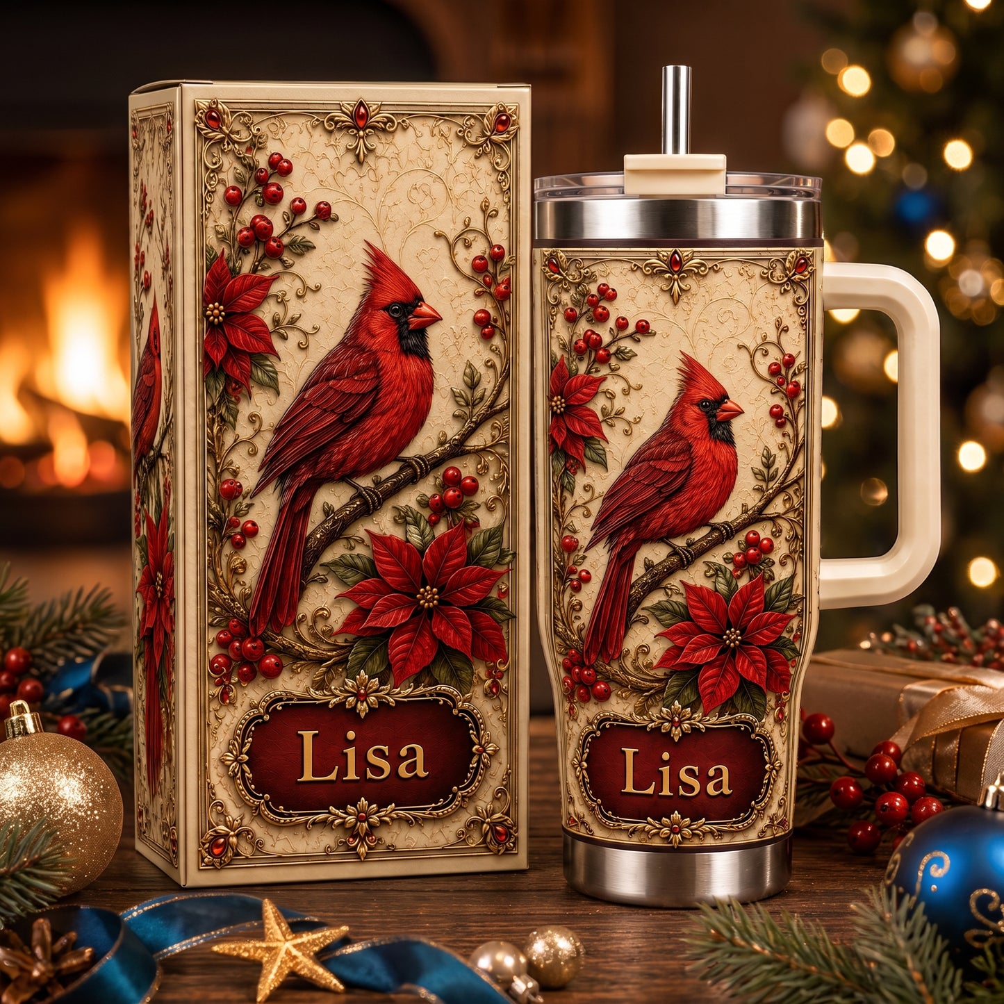 Personalized Cardinal Memorial Gift Tumbler For Women🐦