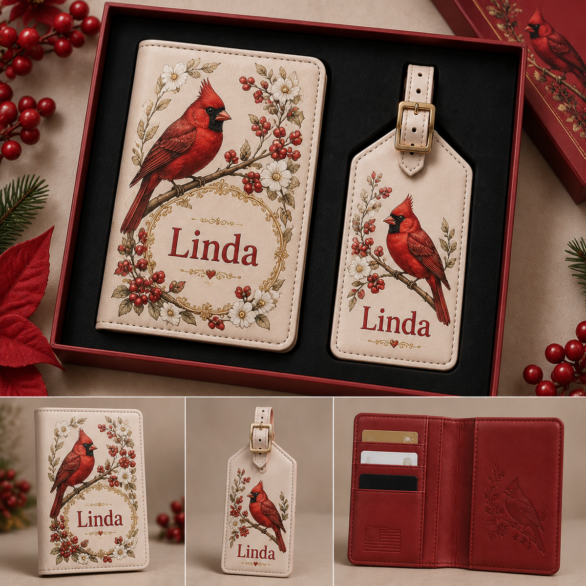 ✈️Personalized Travel Wallet and Luggage Tag Set – Personalized Gift for Her🎁
