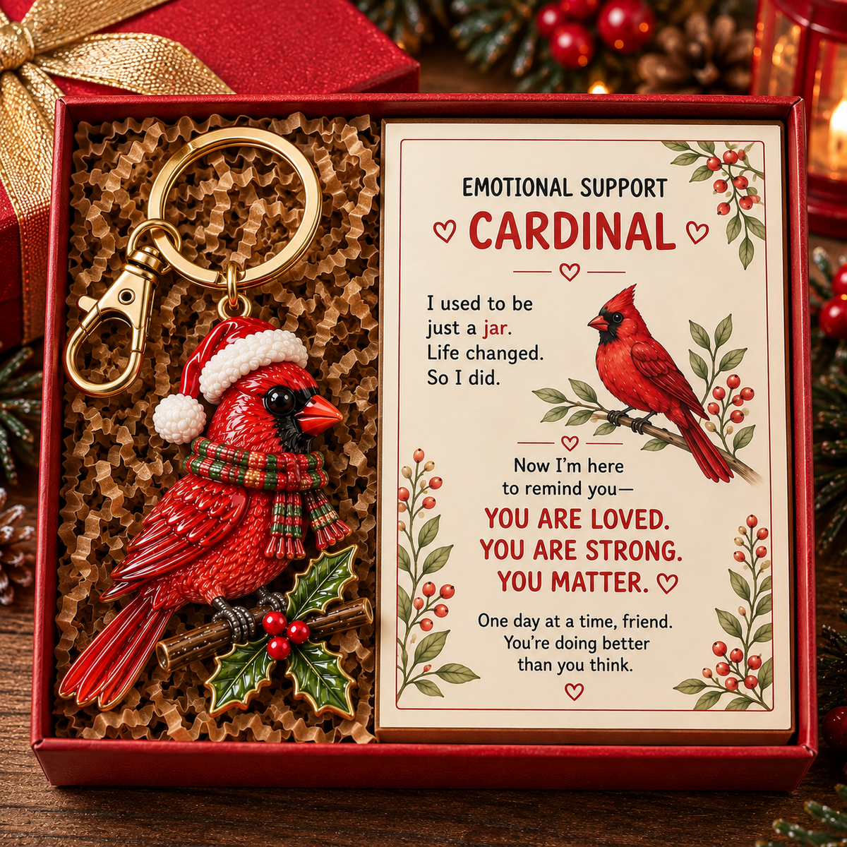 💛 Emotional Support Animal Keychain Gift