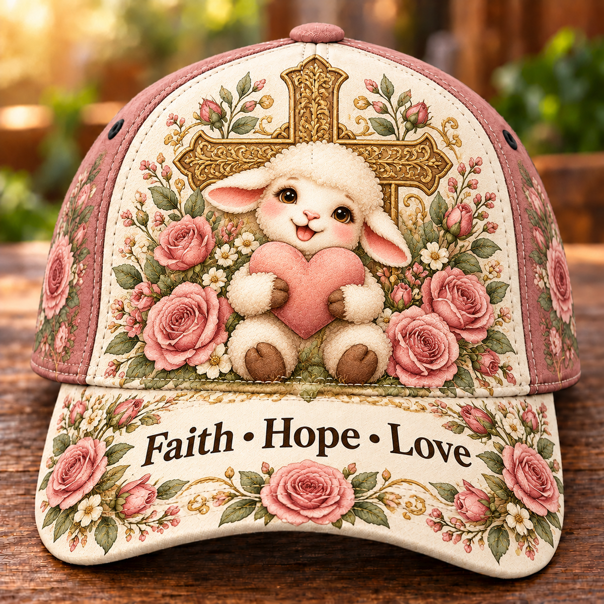 Christian Lamb Floral Baseball Cap – Wear Your Faith, Carry Your Hope