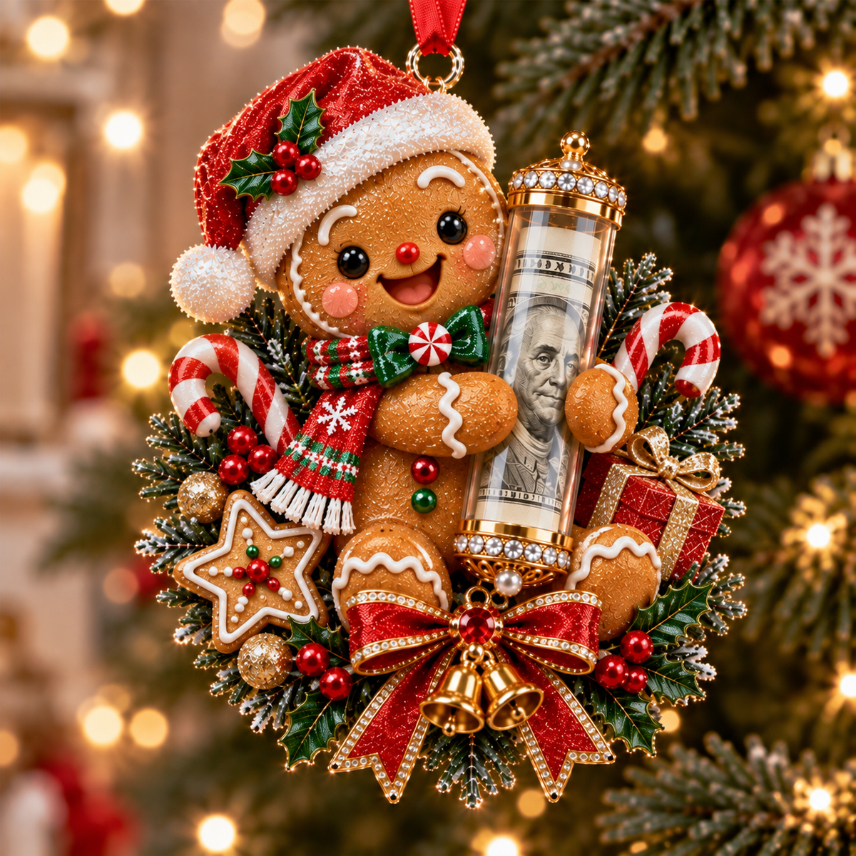 Christmas Money Surprise Ornament, Fun Christmas Tree Gift for Kids & Family