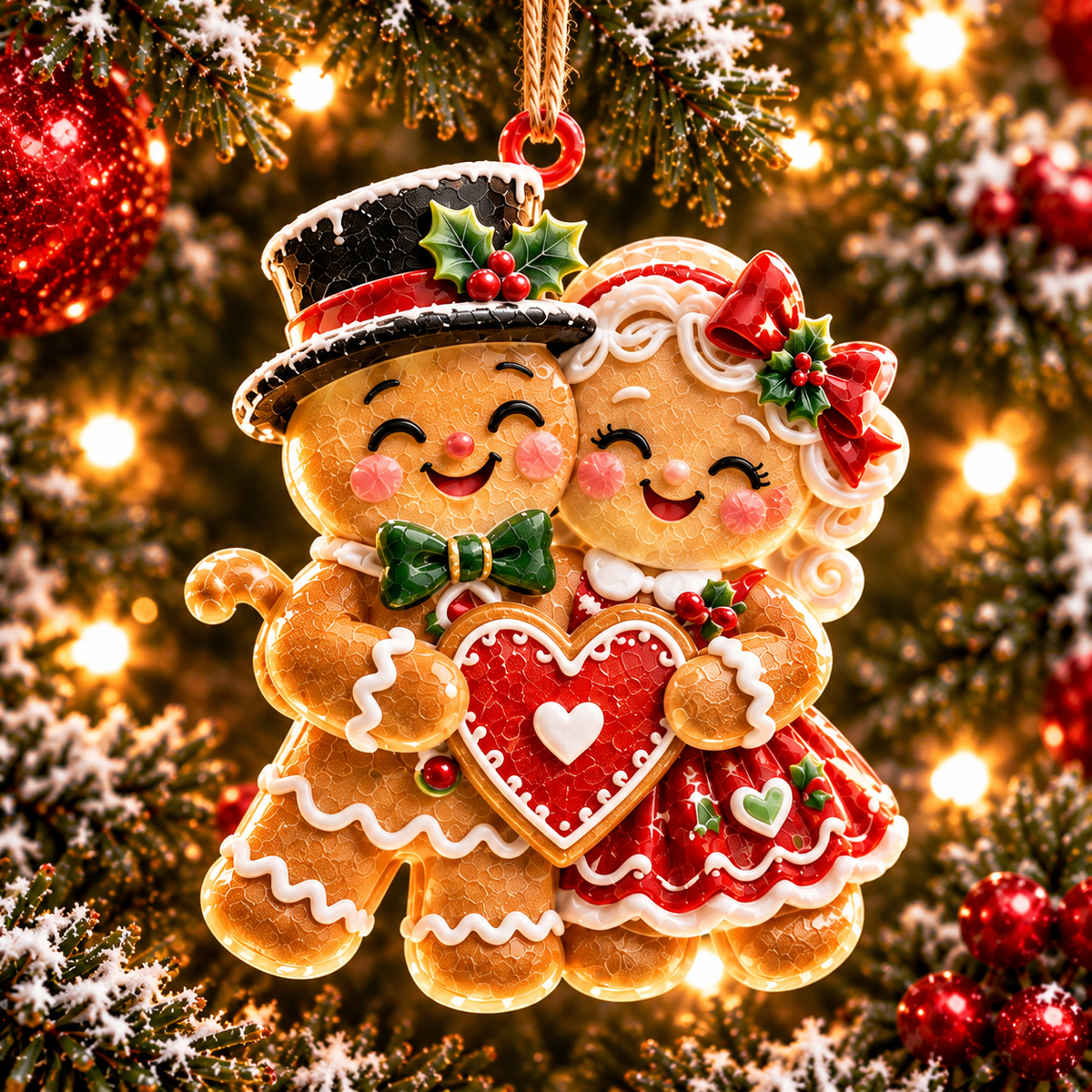 6-Piece Gingerbread Christmas Ornament Collection – Adorable  Gingerbread Family, Couple & Holiday Characters | Festive Christmas Tree Hanging Decorations, Sweet Family Keepsake Gifts