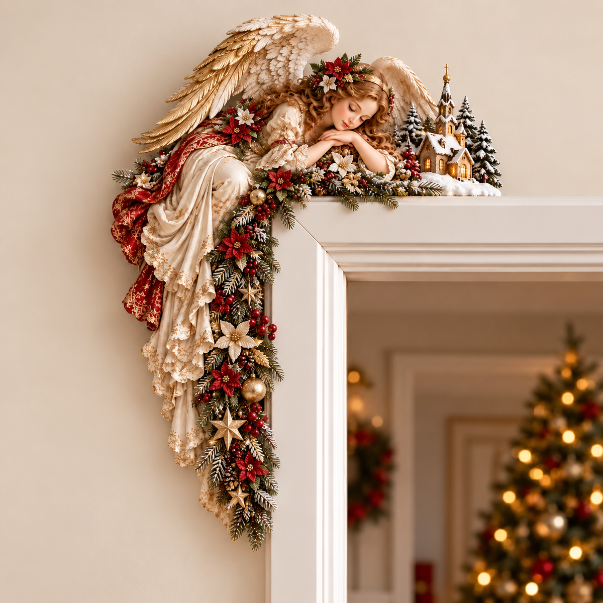 👼 Christmas Angel Door Frame Decoration