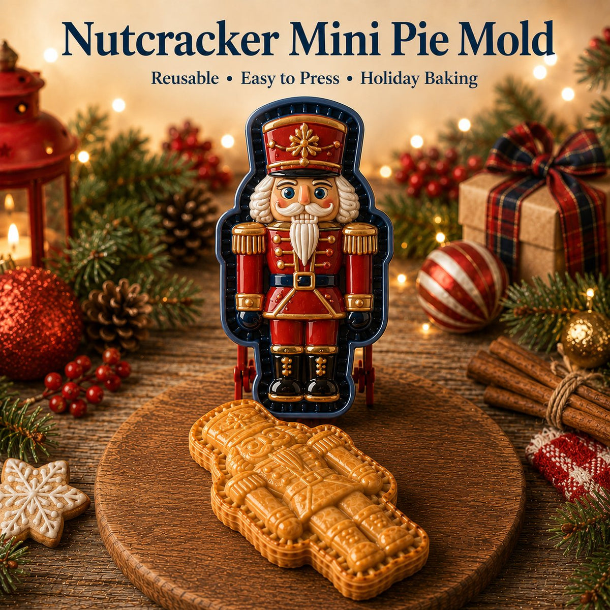 🎄 Christmas Mini Pie Moulds – 8 Festive Embossed Designs