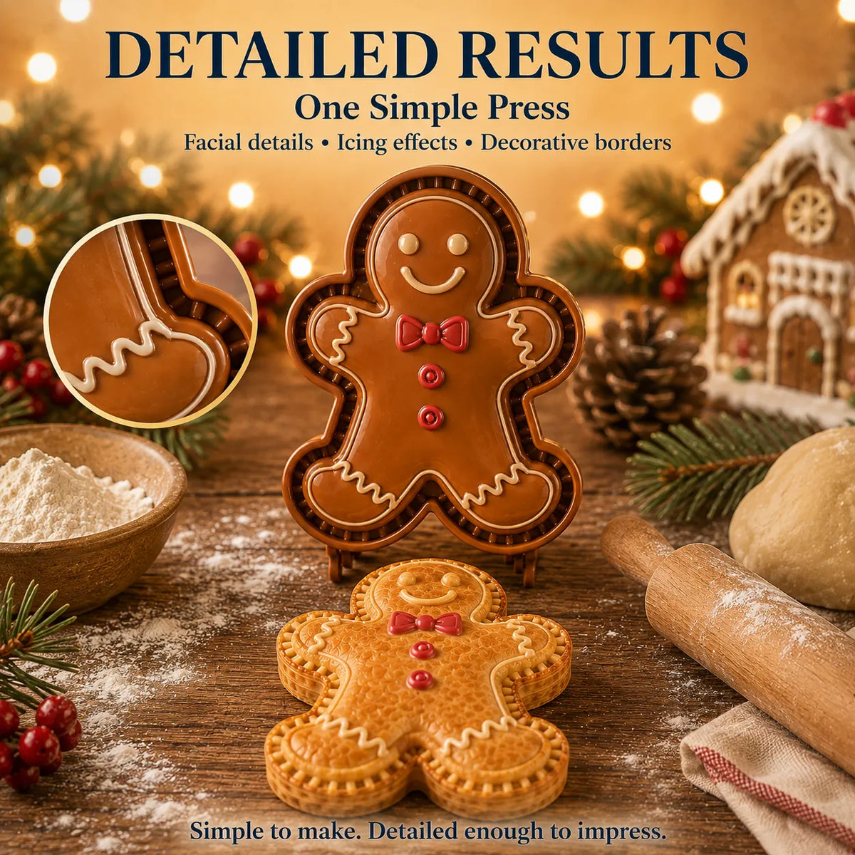 🎄 Christmas Mini Pie Moulds – 8 Festive Embossed Designs