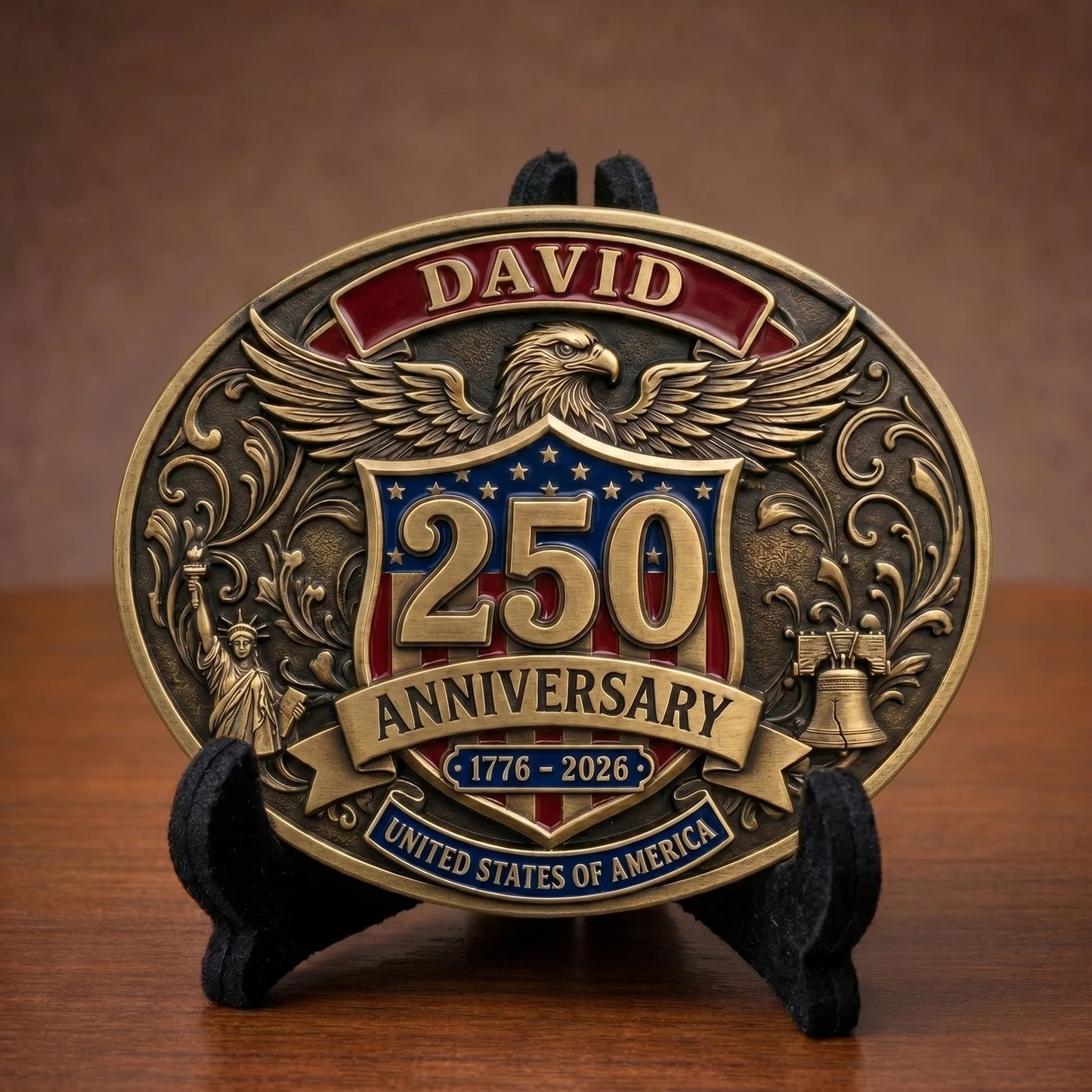 🦅 Personalized 250th USA Anniversary Belt Buckle