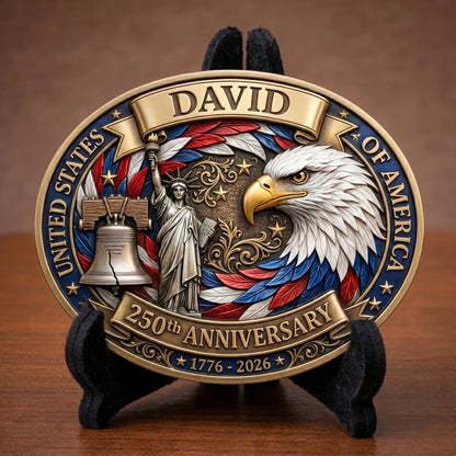 🦅 Personalized 250th USA Anniversary Belt Buckle