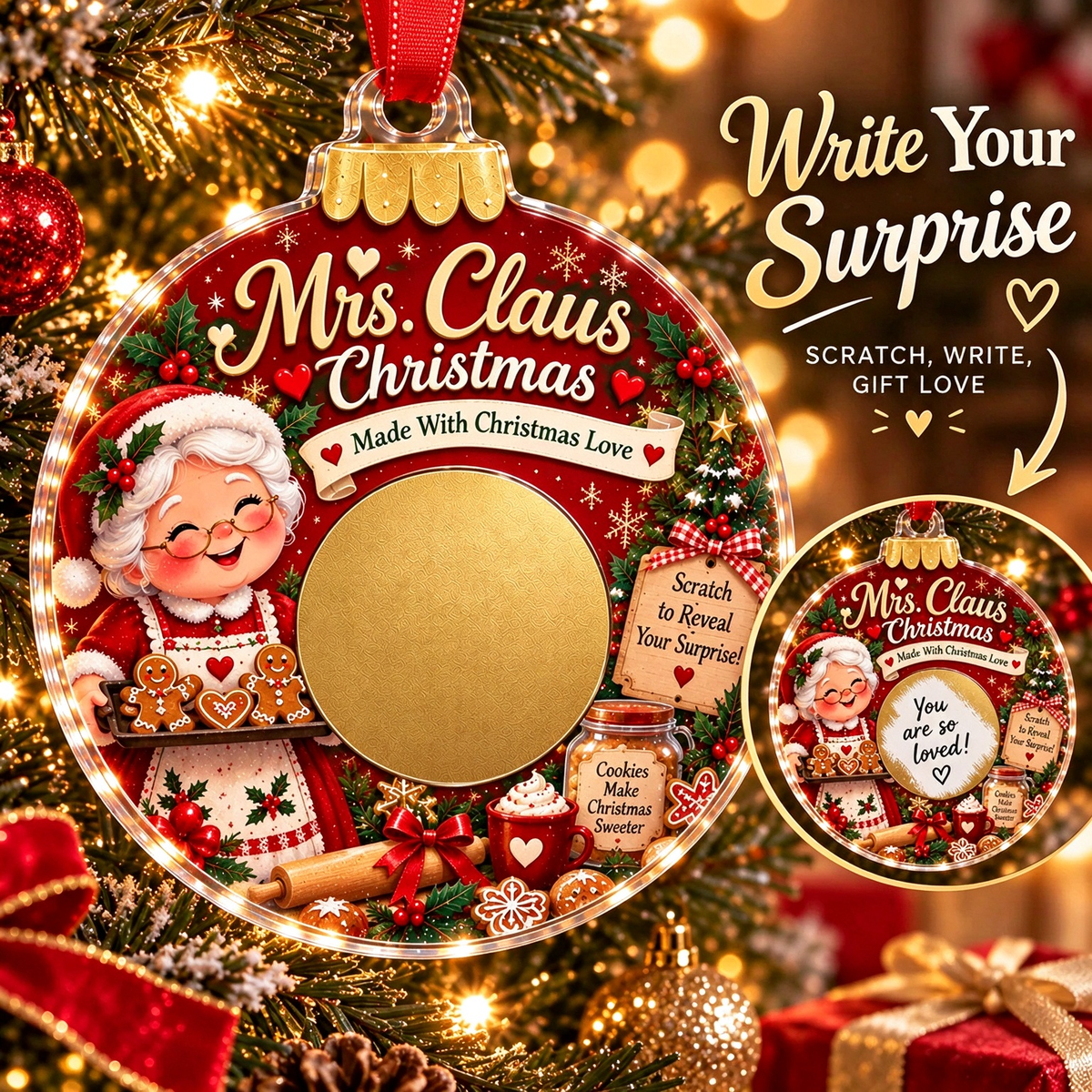 🎄 Scratch to Reveal Your Surprise! DIY Secret Message Christmas Ornament 🎁