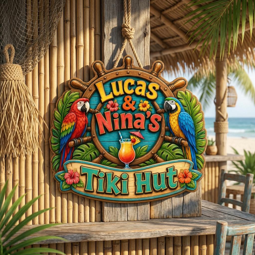 Custom Tiki Hut, Backyard Pool Sign, Beach House Wall Decor