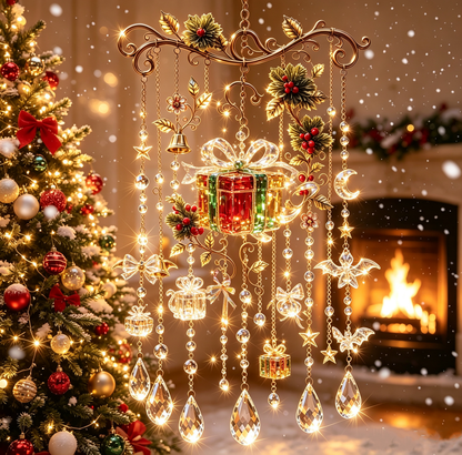 ✨ Christmas Crystal Wind Chime – Light Up Your Holiday Magic