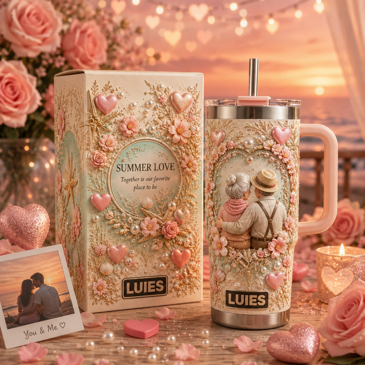 💕 Custom 50 Years Together romantic Love Couple Tumbler