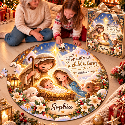🧩Personalized Christmas Puzzle Gift Set – Custom Name Holiday Keepsake Puzzle🎄