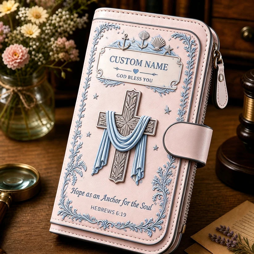 Personalized Faith Over Fear Wallet-Custom Name Faith Organizer