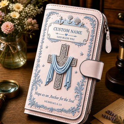 Personalized Faith Over Fear Wallet-Custom Name Faith Organizer