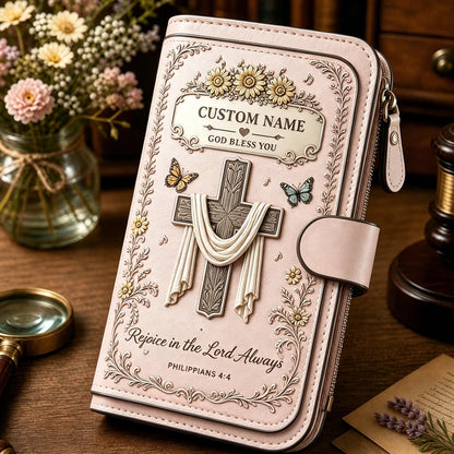 Personalized Faith Over Fear Wallet-Custom Name Faith Organizer