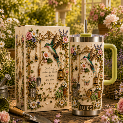 🌿 Personalized Gardening Hummingbirds&flowers Tumbler