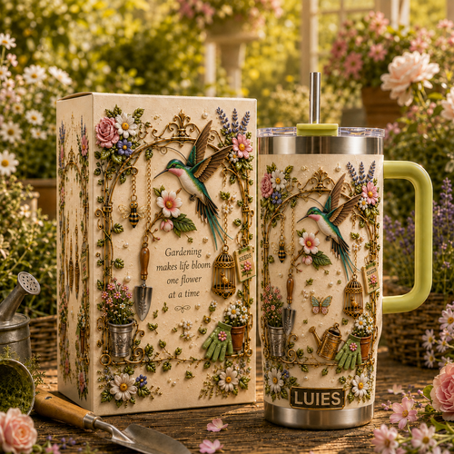 🌿 Personalized Gardening Hummingbirds&flowers Tumbler