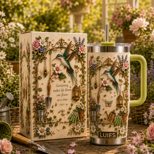 🌿 Personalized Gardening Hummingbirds&flowers Tumbler