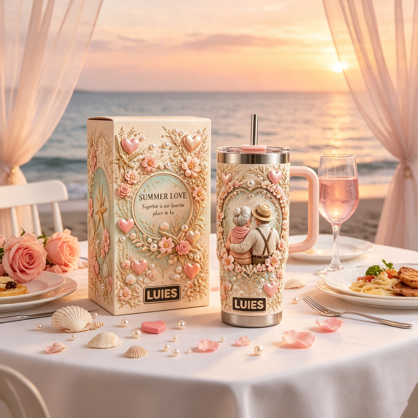 💕 Custom 50 Years Together romantic Love Couple Tumbler