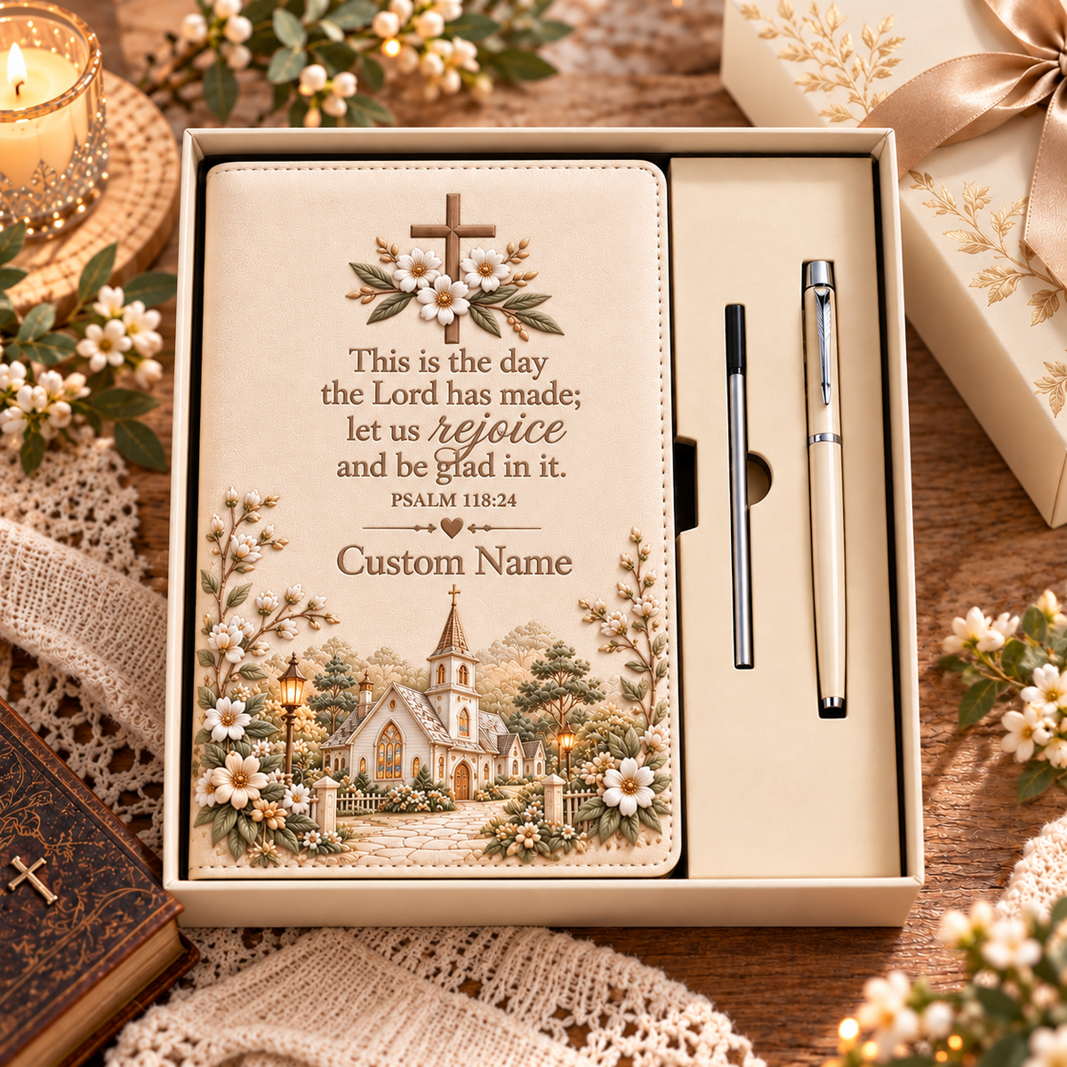 ✝️Carry Your Faith Journal Gift - Custom Name Faith Notebook With Pen & Gift Box🌿