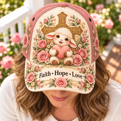 Christian Lamb Floral Baseball Cap – Wear Your Faith, Carry Your Hope