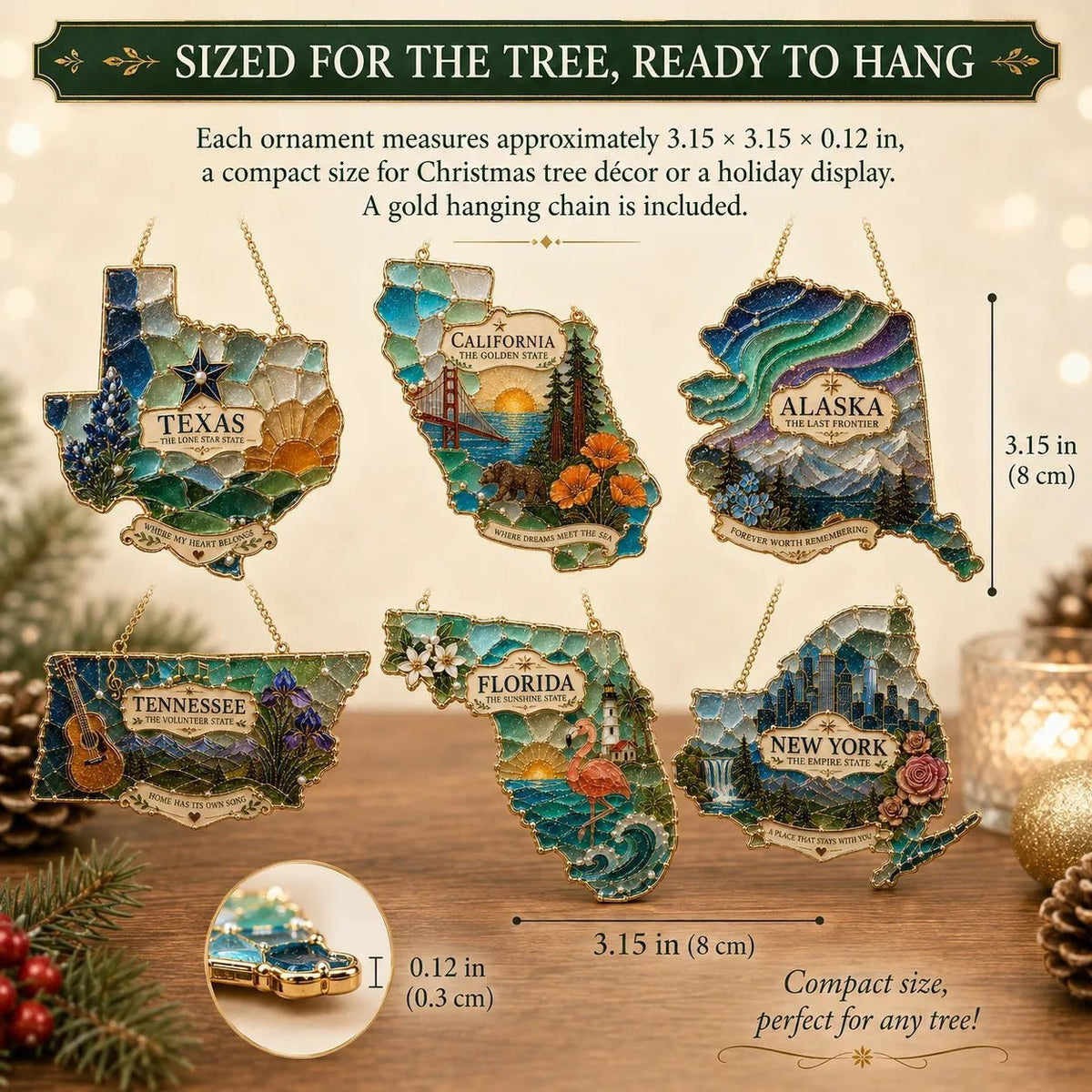 🇺🇸 State-Inspired Holiday Ornament A Little Piece of Home for the Holidays ✨