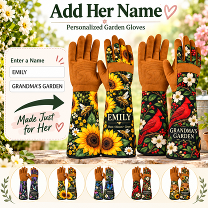 🌿 Personalized Long Cuff Garden Gloves