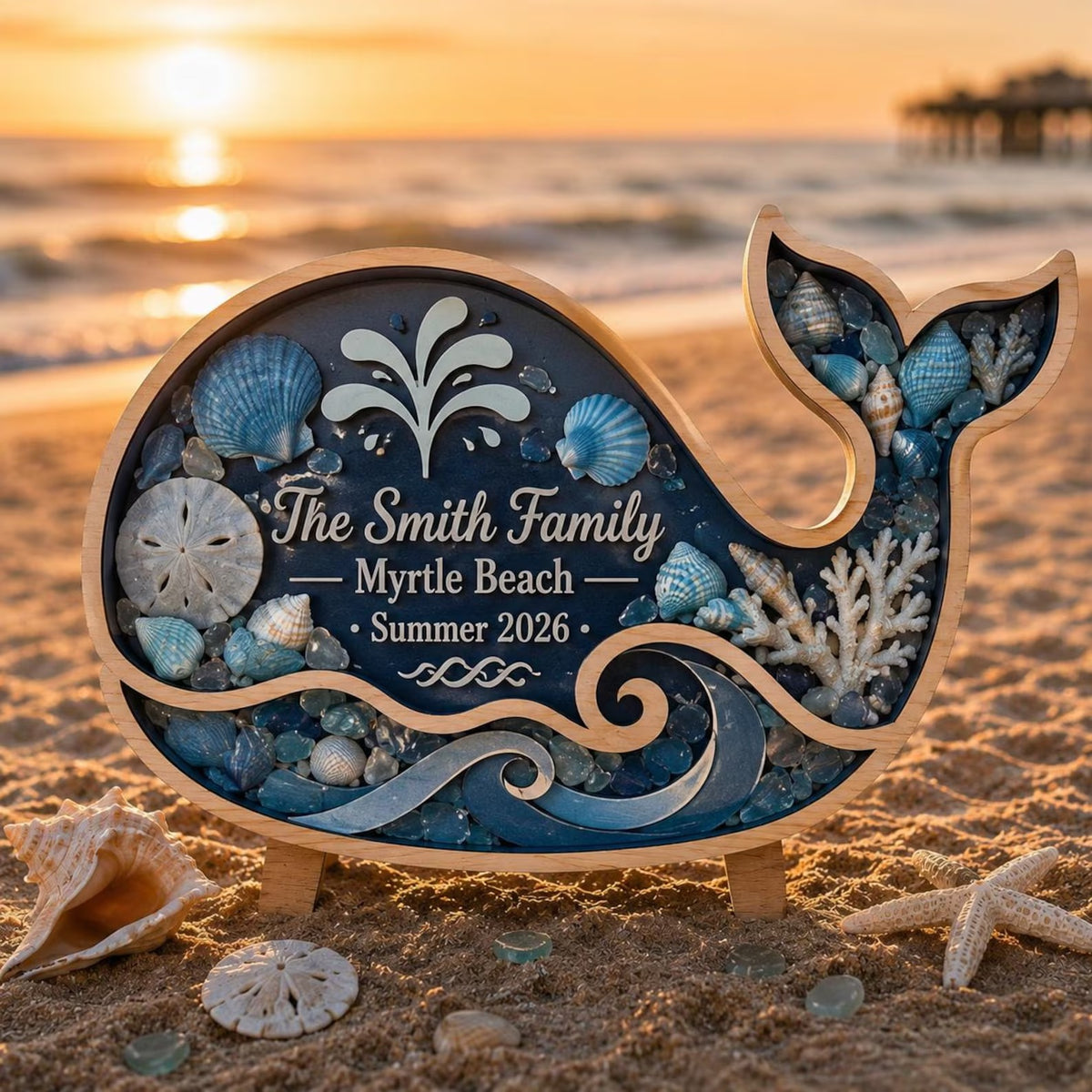 Personalized Whale-Shaped Beach Souvenir Storage Box