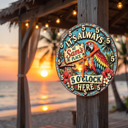 Personalized Tiki Bar Clock – It’s Always 5 O’Clock at Your Place 🍹