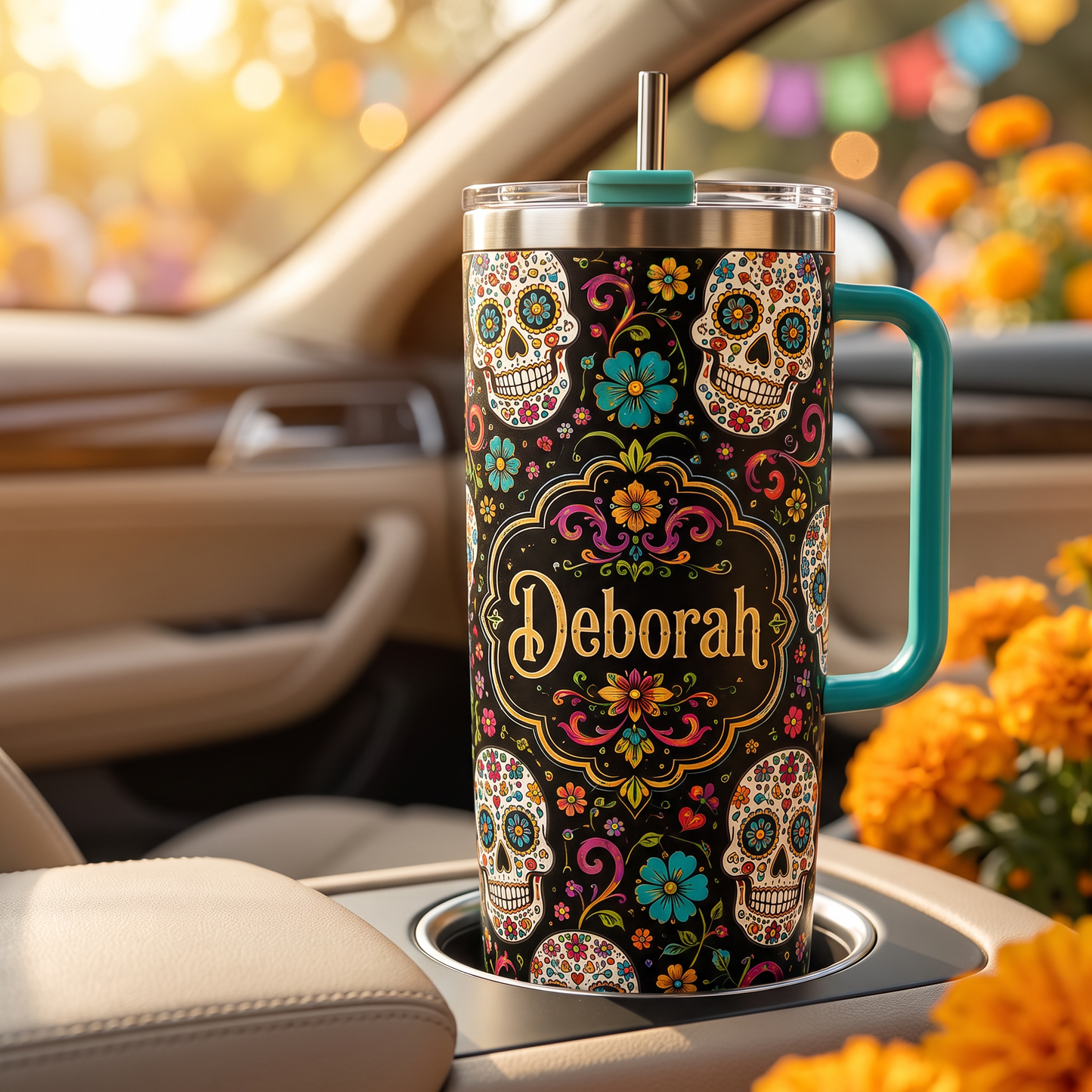 💀Personalized Sugar Skull Tumbler🎁