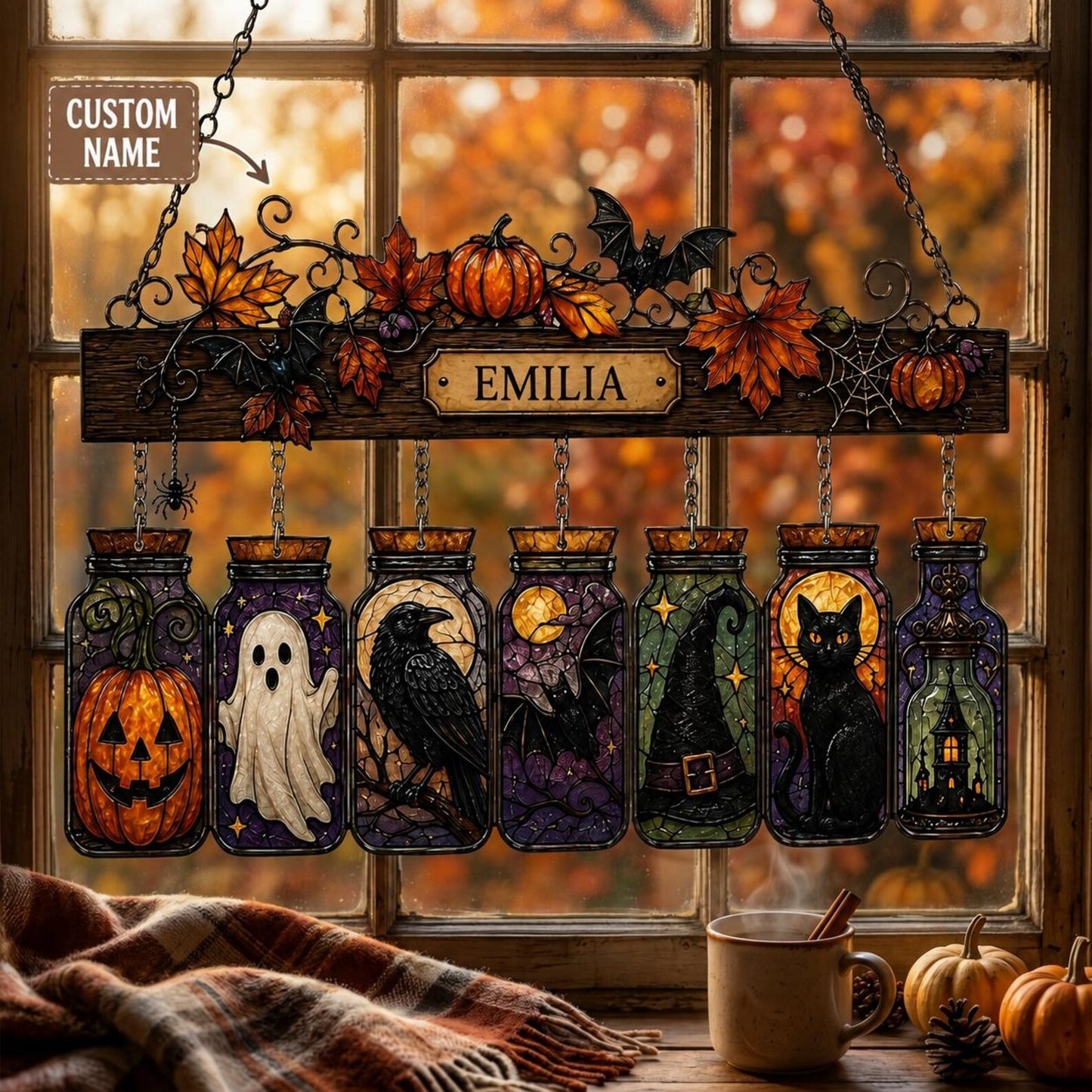 Personalized Halloween Window Decoration