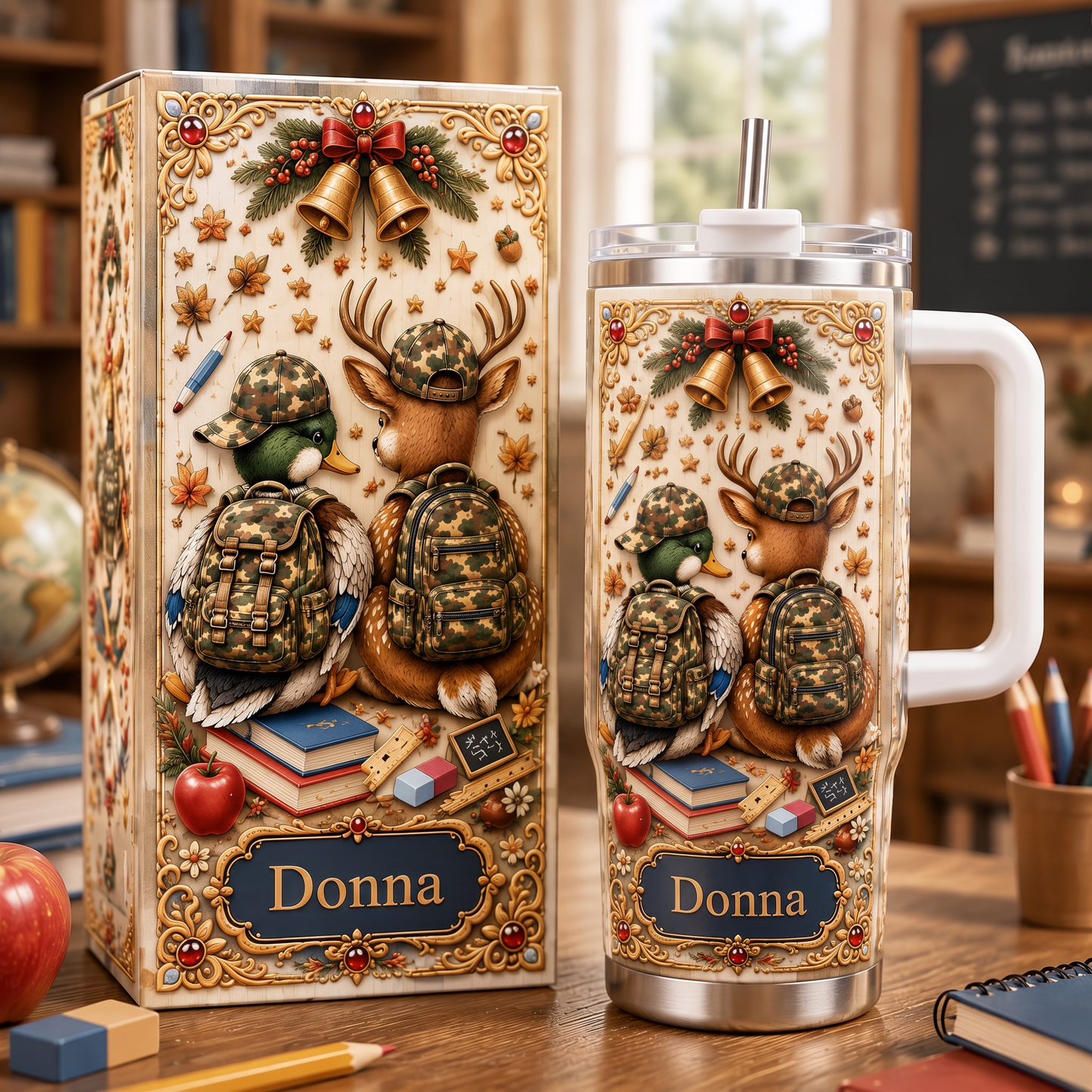 Personalized Cute Duck And Deer Tumbler For Students