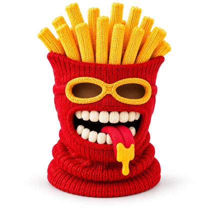 🍔🏂 3D Burger Monster Knit Ski Mask❄️